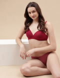 Cotton Mix Padded Demi Cup Bra