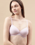 Cotton Mix Padded Demi Cup Bra