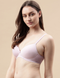 Cotton Mix Padded Demi Cup Bra