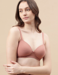 Cotton Mix Padded Demi Cup Bra