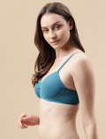 Cotton Mix Padded Demi Cup Bra