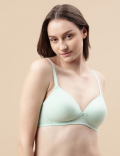 Cotton Mix Padded Demi Cup Bra