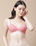 Cotton Mix Padded Demi Cup Bra