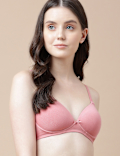 Cotton Mix Padded Demi Cup Bra
