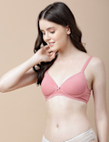Cotton Mix Padded Demi Cup Bra