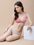 Cotton Mix Padded Demi Cup Bra