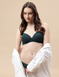 Cotton Mix Padded Demi Cup Bra