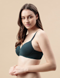 Cotton Mix Padded Demi Cup Bra