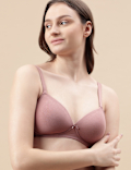 Cotton Mix Padded Demi Cup Bra