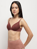 Cotton Mix Padded Demi Cup Bra