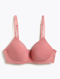 Cotton Rich Plain Sweetheart Neck Bra