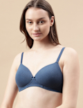 Cotton Mix Padded Demi Cup Bra
