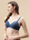 Cotton Mix Padded Demi Cup Bra