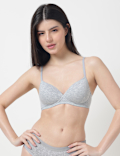 Cotton Mix Padded Demi Cup Bra