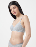 Cotton Mix Padded Demi Cup Bra