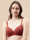 Cotton Mix Padded Demi Cup Bra