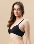 Cotton Mix Padded Demi Cup Bra