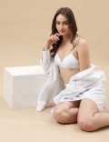 Cotton Mix Padded Demi Cup Bra