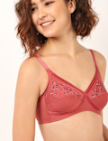 Cotton Mix Embroidered Bra