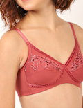 Cotton Mix Embroidered Bra