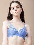 Cotton Mix Embroidered Bra