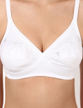 Cotton Mix Embroidered Bra