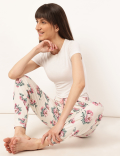 Cotton Mix Floral Regular Fit Trouser