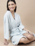Pure Cotton Waffle Shawl Neck Gown