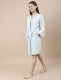 Pure Cotton Waffle Shawl Neck Gown