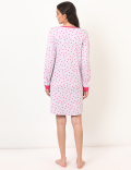 Viscose Mix Polka Print Round Neck Dress