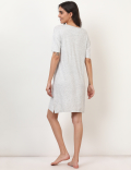 Viscose Mix Printed Round Neck Dress