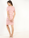 Cotton Mix Printed Round Neck Night Dress