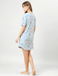 Printed Regular Round Neck Night Dress