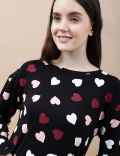 Viscose Mix Printed Round Neck Nightdress