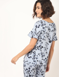 Viscose Mix Printed Round Neck Top