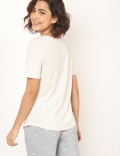 Cotton Mix Plain Round Neck T-Shirt