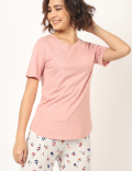 Cotton Mix Plain Round Neck T-Shirt