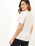 Cotton Mix Plain Round Neck T-Shirt