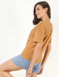 Cotton Mix Printed Round Neck Top