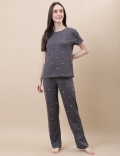 Cotton Mix Crew Neck Loungewear Set