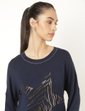 Viscose Mix Printed Round Neck Sweatshirt
