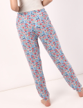 INT JERSEY CUFFED LEG PRINT TROUSER