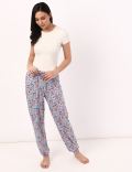 INT JERSEY CUFFED LEG PRINT TROUSER