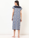 Cotton Mix Floral Round Neck Dress