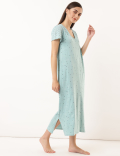 Pure Cotton Printed V-Neck Nightdress