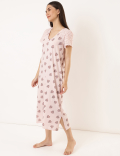 Pure Cotton Printed V-Neck Nightdress