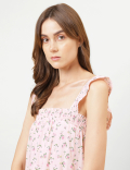 Floral Regular Square Neck Night Dress