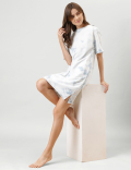 Dyed Regular Length Round Neck Night Dress