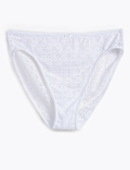 Textured Lace Detail Mid-Rise Knickers