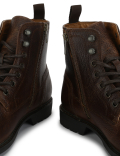 Pure Leather Textured  Ankle Boots
